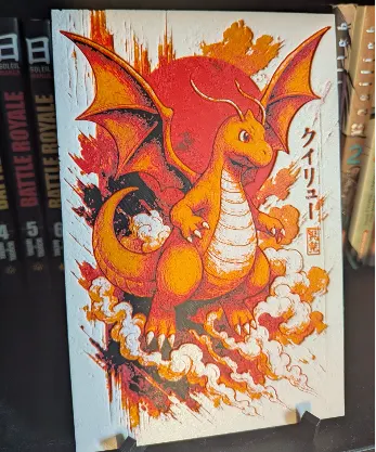 Illustration dragon pixel art rétro gaming — art geek artisanal collector